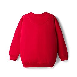 Pine Kids Knit Full Sleeves Sweatshirt With Text Print - Red