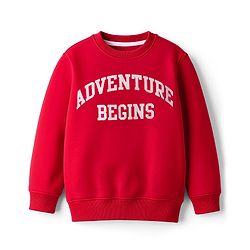 Pine Kids Knit Full Sleeves Sweatshirt With Text Print - Red