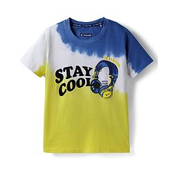 Pine Kids Cotton Knit Half Sleeves T-Shirt with Text Print - Multicolor