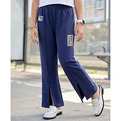 Pine Kids Knit Full Length Lounge Pant With Let's Go Print - Navy Blue