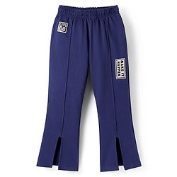 Pine Kids Knit Full Length Lounge Pant With Let's Go Print - Navy Blue