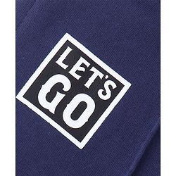 Pine Kids Knit Full Length Lounge Pant With Let's Go Print - Navy Blue