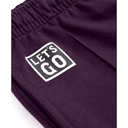 Pine Kids Knit Full Length Lounge Pant With Text Print - Purple