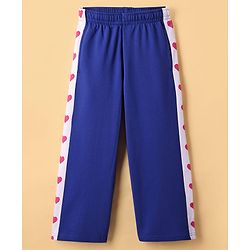 Pine Kids Knit Full Length Lounge Pant With Heart Print - Navy Blue