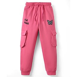 Pine Kids Knit Full Length Lounge Pant With Butterfly Print - Dark Pink