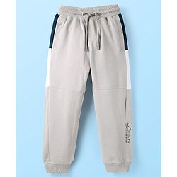 Pine Kids Knit Full Length Solid Lounge Pant with Tape Detailing - Grey