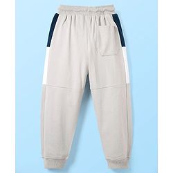 Pine Kids Knit Full Length Solid Lounge Pant with Tape Detailing - Grey