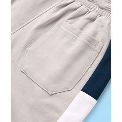Pine Kids Knit Full Length Solid Lounge Pant with Tape Detailing - Grey