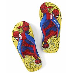 Pine Kids Marvel Slip On Flip Flops With Spiderman Print - Yellow & Blue
