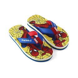 Pine Kids Marvel Slip On Flip Flops With Spiderman Print - Yellow & Blue