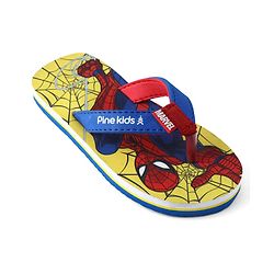 Pine Kids Marvel Slip On Flip Flops With Spiderman Print - Yellow & Blue