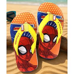 Pine Kids Marvel Slip On Flip Flops With Spiderman Print - Red & Orange