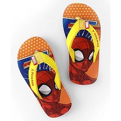 Pine Kids Marvel Slip On Flip Flops With Spiderman Print - Red & Orange