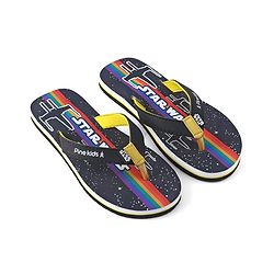Pine Kids Lucas Slip On Flip Flops with Star War Print - Black
