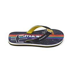 Pine Kids Lucas Slip On Flip Flops with Star War Print - Black