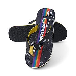 Pine Kids Lucas Slip On Flip Flops with Star War Print - Black