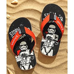 Pine Kids Lucas Slip On Flip Flops with Star Wars Print - Black