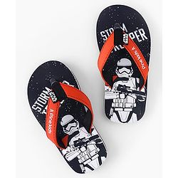 Pine Kids Lucas Slip On Flip Flops with Star Wars Print - Black