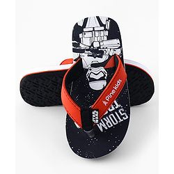 Pine Kids Lucas Slip On Flip Flops with Star Wars Print - Black