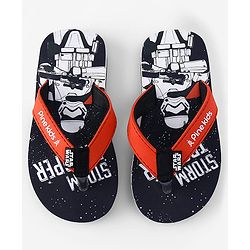Pine Kids Lucas Slip On Flip Flops with Star Wars Print - Black