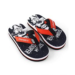 Pine Kids Lucas Slip On Flip Flops with Star Wars Print - Black