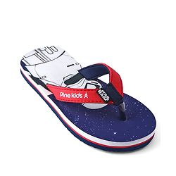 Pine Kids Lucas Slip On Flip Flops with Star Wars Print - Navy Blue