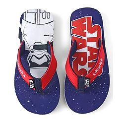 Pine Kids Lucas Slip On Flip Flops with Star Wars Print - Navy Blue