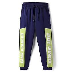 Pine Kids Knit Full Length Lounge Pant With Game Changer Print - Navy Blue