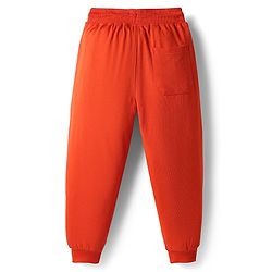 Pine Kids Knit Full Length Lounge Pants with Text Print -  Orange