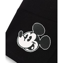 Pine Kids Disney Terry Knit Knee Length Shorts with Cut & Sew Design & Mickey Mouse Graphics - Black