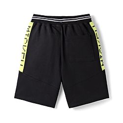 Pine Kids Disney Terry Knit Knee Length Shorts with Cut & Sew Design & Mickey Mouse Graphics - Black