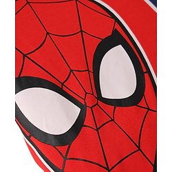 Pine Kids Marvel Single Jersey Knit Raglan Sleeves Polo T-Shirt with Front & Back Spider-Man Graphics - Red