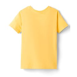 Pine Kids Cotton Knit Half Sleeves T-Shirt with Text Print - Yellow
