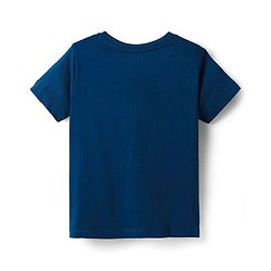 Pine Kids Cotton Knit Half Sleeves T-Shirt with Text Print - Navy Blue