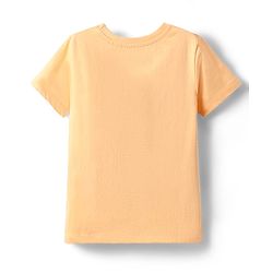 Pine Kids Cotton Kit Half Sleeves T-Shirt with Floral Print - Orange