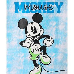 Pine Kids Disney Terry Knit Oversized Drop Shoulder Tie & Dye T-Shirts With Front & Back Mickey Mouse Graphics - Light Blue