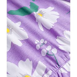 Pine Kids Cotton Knit Full Sleeves Top With Frill Detailing & Floral Print - Lilac