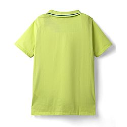 Pine Kids Marvel Terry Knit Half Sleeves Cut & Sew Polo T-Shirt with Spider Man Graphics - Light Green & Black