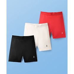 Pine Kids Cotton Knit Solid Colour Cycling Shorts - (Colour May Vary)