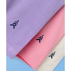 Pine Kids Cotton Lycra Knit Above Knee Length Solid Coloured Cycling Shorts Pack Of 3 ( Colour May Vary )
