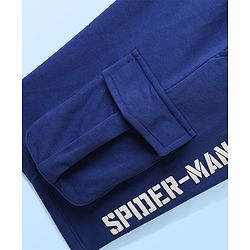 Pine Kids Marvel Single Jersey Knit Half Sleeves Drop Shoulder T-Shirts & Short Set With Spider-Man Graphics -Navy Blue & Red