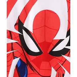 Pine Kids Marvel Single Jersey Knit Half Sleeves Drop Shoulder T-Shirts & Short Set With Spider-Man Graphics -Navy Blue & Red