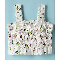 Pine Kids Poplin Woven Solid Color Full Sleeves Shirt & Culottes with Inner Top - White & Pink