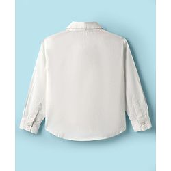 Pine Kids Poplin Woven Solid Color Full Sleeves Shirt & Culottes with Inner Top - White & Pink