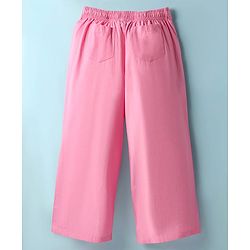 Pine Kids Poplin Woven Solid Color Full Sleeves Shirt & Culottes with Inner Top - White & Pink