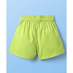 Pine Kids Viscose Rayon Woven Half Sleeves Solid Shirt & Shorts Co-Ord Set With Inner Top - Lime Green