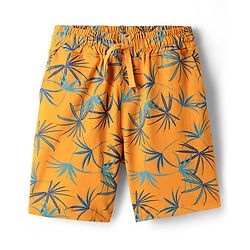 Pine Kids Single Jersey Knit Sleeveless Shorts Night Suit With Tree Print - Light Blue