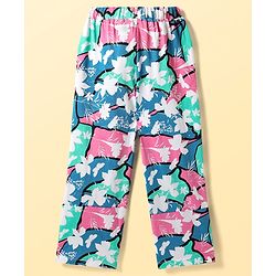 Pine Kids Cotton Knit Half Sleeves Night Suit With Text & Butterfly Print - Blue