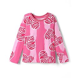 Pine Kids Single Jersey Knit Full Sleeves Co-ords Night Suit With Heart Print - Pink