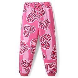 Pine Kids Single Jersey Knit Full Sleeves Co-ords Night Suit With Heart Print - Pink